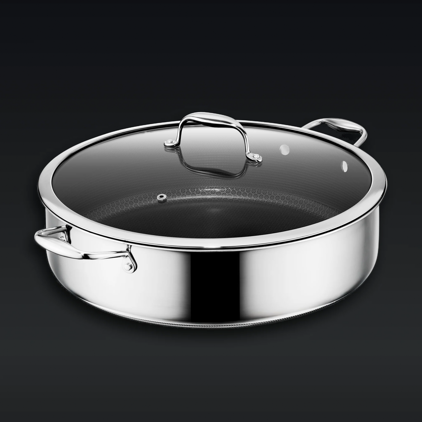 Hybrid Deep Sauté Pan with Lid, 10-QT