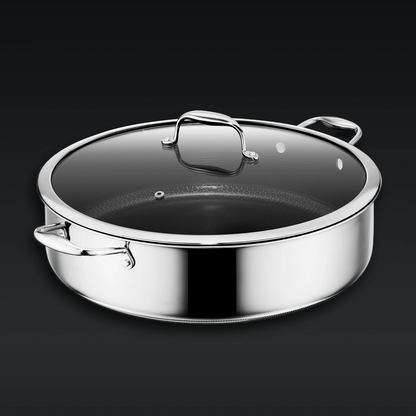 Hybrid Deep Sauté Pan with Lid, 10-QT