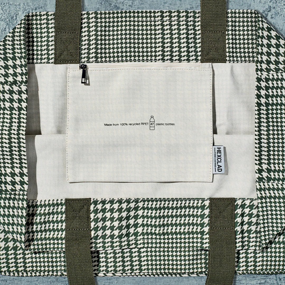 Eco Modern Market Bag (Houndstooth-Forest)