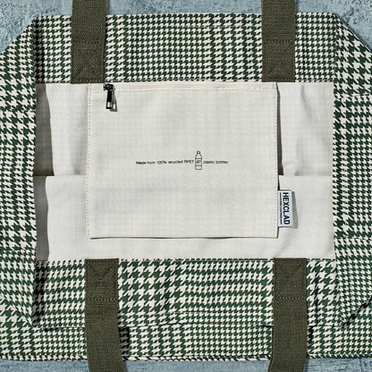 Eco Modern Market Bag (Houndstooth-Forest)