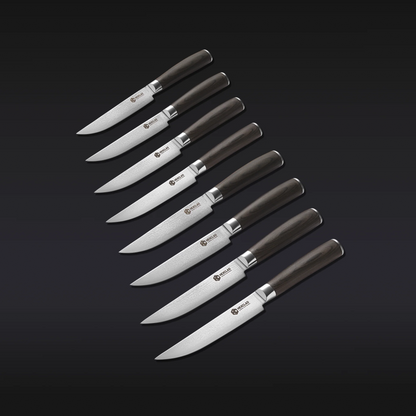Damascus Steel Steak Knife Set, 8-pc (Espresso)