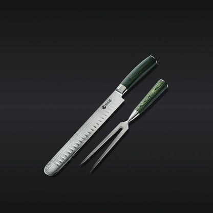 Damascus Steel Carving Set, 2pc