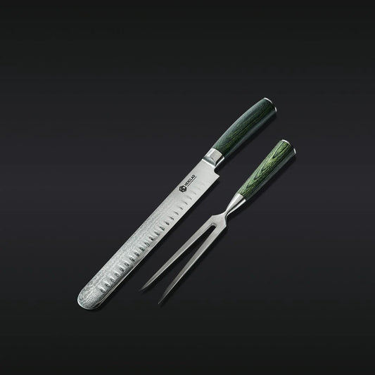 Damascus Steel Carving Set, 2pc